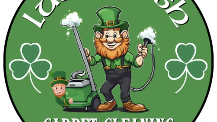 A green circle with shamrocks